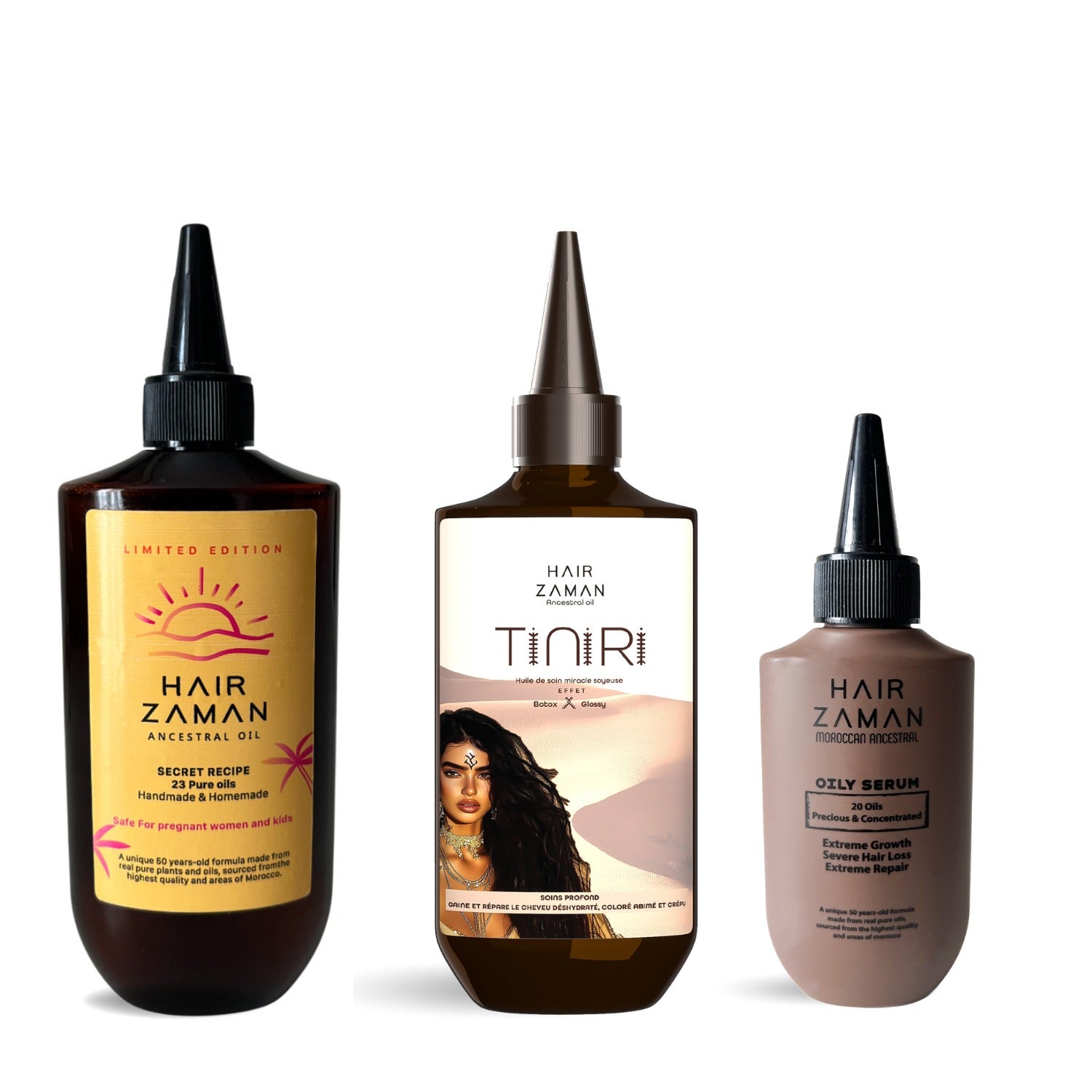 Pack Huile Anti-chute (femmes enceintes et enfants) + Tiniri + Huile Booster